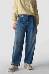 LARGE POCKETS BARREL JEANS