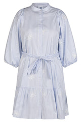 STRIPED BELTED SHIRT DRESS