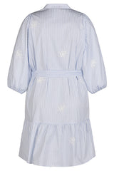 STRIPED BELTED SHIRT DRESS
