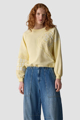 LACE APPLIQUE SWEATSHIRT