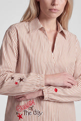 STRIPED SLIP-ON BLOUSE