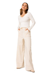 FITTED RIBBED JERSEY PULLOVER