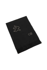 BLACK SWALLOW DETAIL SCARF