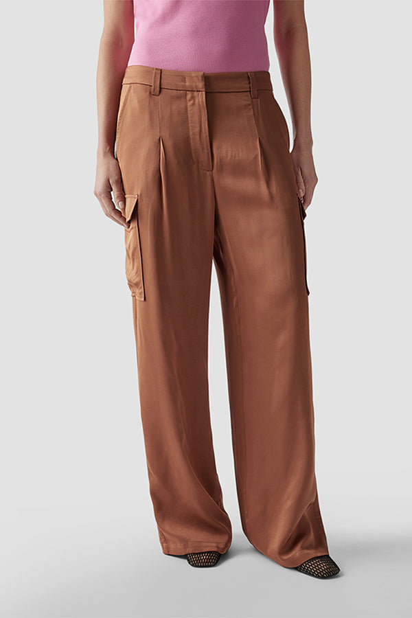 BROWN STRAIGHT CARGO TROUSERS