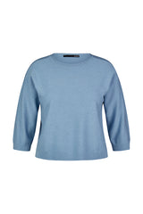 BLUE CREWNECK 3/4 SLEEVED SWEATER