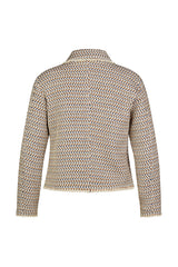 WHITE TWEED OPEN FRONT JACKET