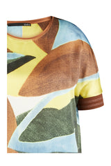 BROWN ABSTRACT PRINT T-SHIRT