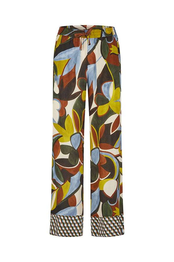 BROWN FLORAL TROUSERS