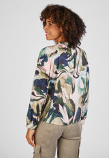 OLIVE ABSTRACT PRINT BLOUSE