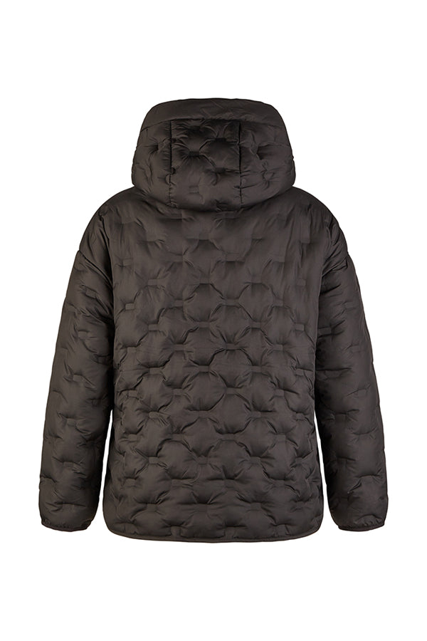 BLACK PUFFY QUILTED JACKET