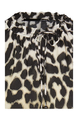 BLACK ANIMAL PRINT BLOUSE