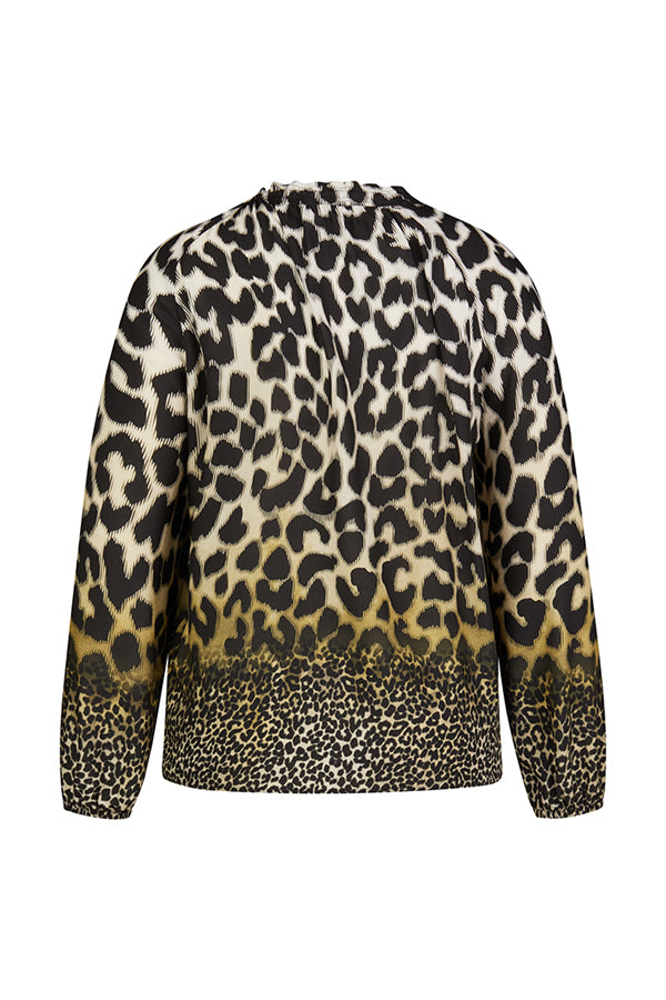 BLACK ANIMAL PRINT BLOUSE