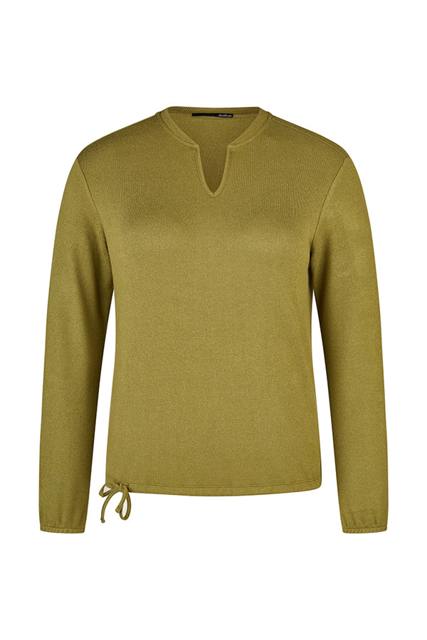 OLIVE GREEN V-NECK SHIRT