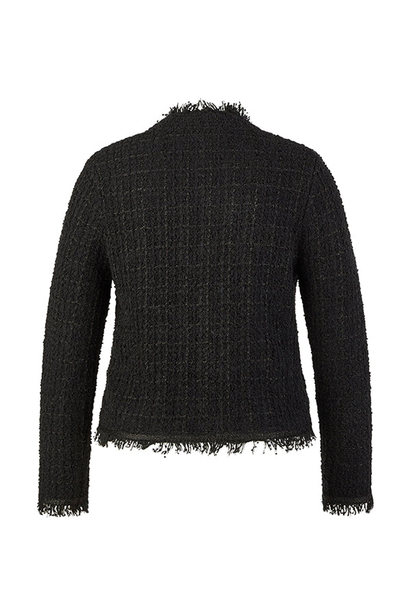 BLACK FRINGED TWEED JACKET