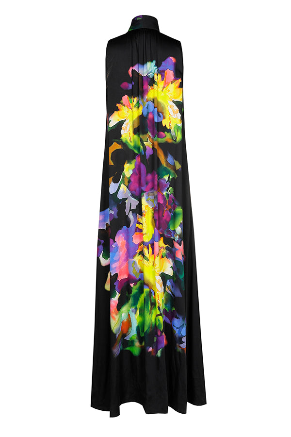 FLOWING AQUARELLE MAXI DRESS