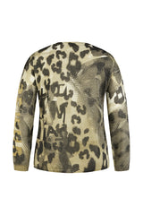 OLIVE ABSTRACT PRINT SHIRT