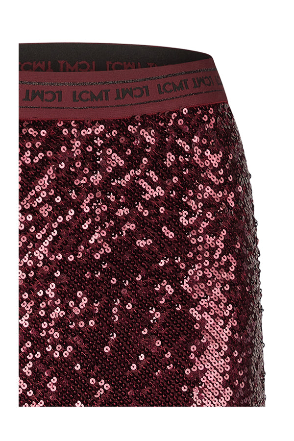 RED SEQUINED LONG SKIRT