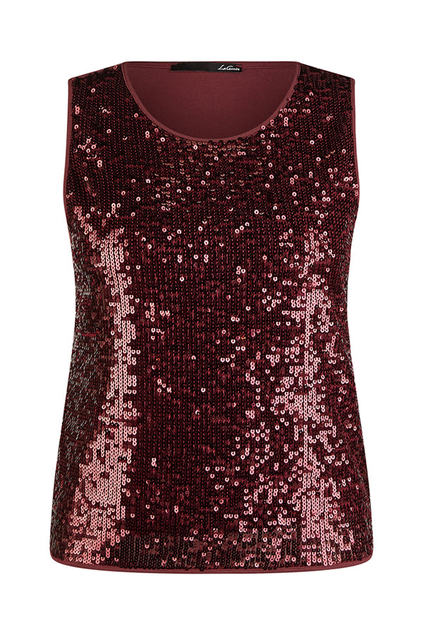 RED SEQUINED TANK TOP