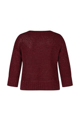 RED KNITTED GLITTERY SWEATER