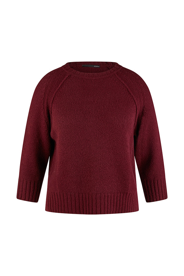 RED 3/4 CREWNECK SWEATER