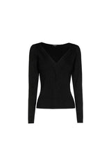 BLACK LUREX FITTED PULLOVER