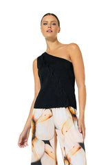 LUREX FITTED OFF-SHOULDER TOP