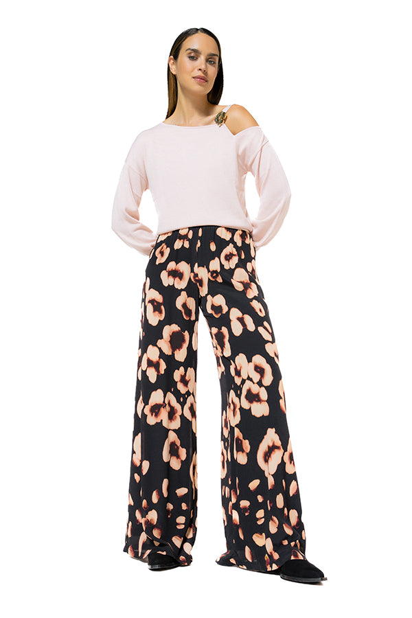 PINK SHOULDER EFFECT LUREX PULLOVER