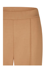 BROWN FLARE ELASTIC WAIST TROUSERS