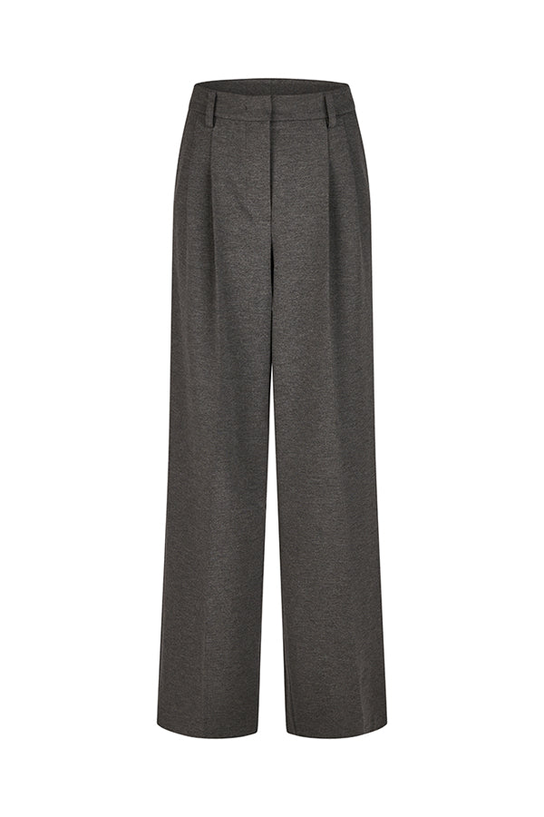 BLACK HIGH WAISTED WIDE LEG TROUSERS