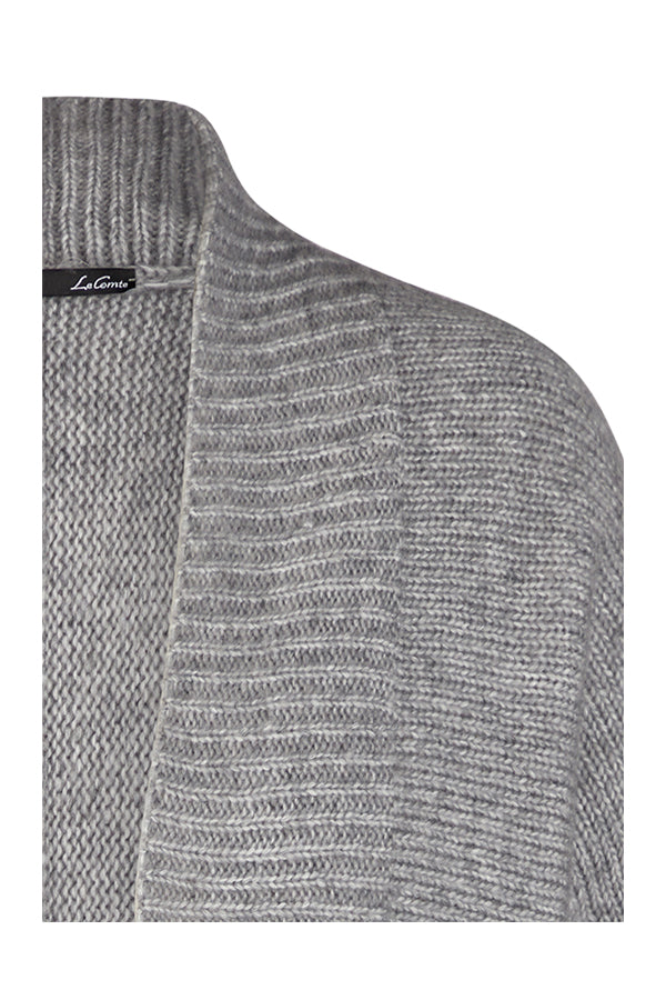 GREY CROPPED OPEN FRONT CARDIGAN