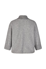 GREY CROPPED OPEN FRONT CARDIGAN