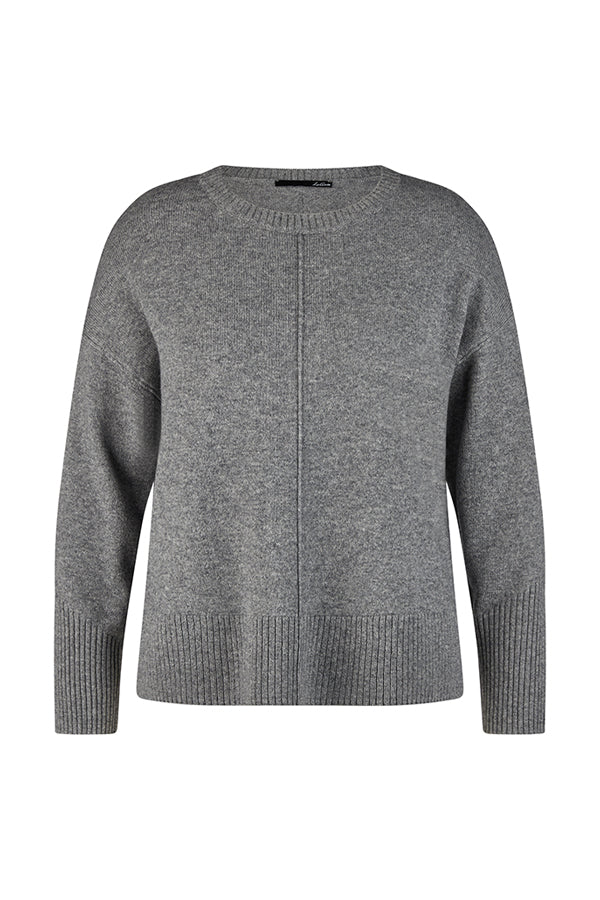 Grey shirt hem jumper hotsell