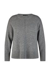 GREY RIBBED HEM JUMPER