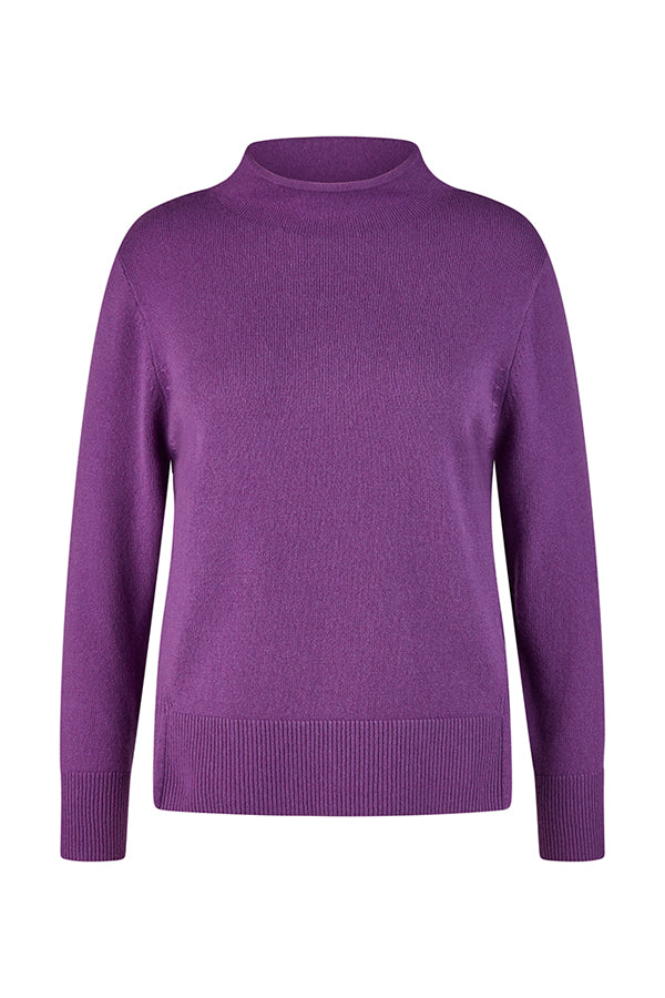 PURPLE RIBBED TURTLENECK JUMPER