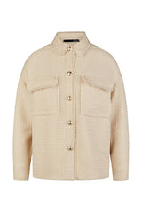 BEIGE WOOL TEXTURED SHIRT JACKET