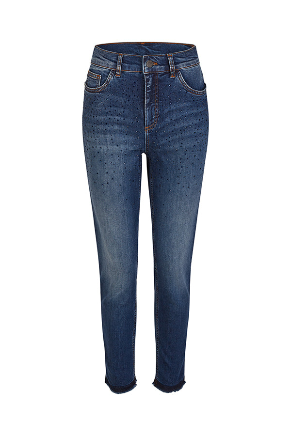 BLUE DENIM STUDDED SKINNY JEANS