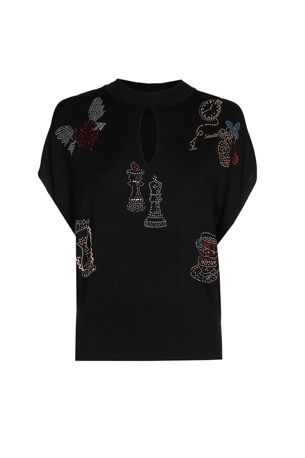 FANTASY STUDS LOOSE-FITTING SWEATER