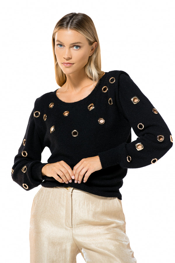 BLACK RING PULLOVER