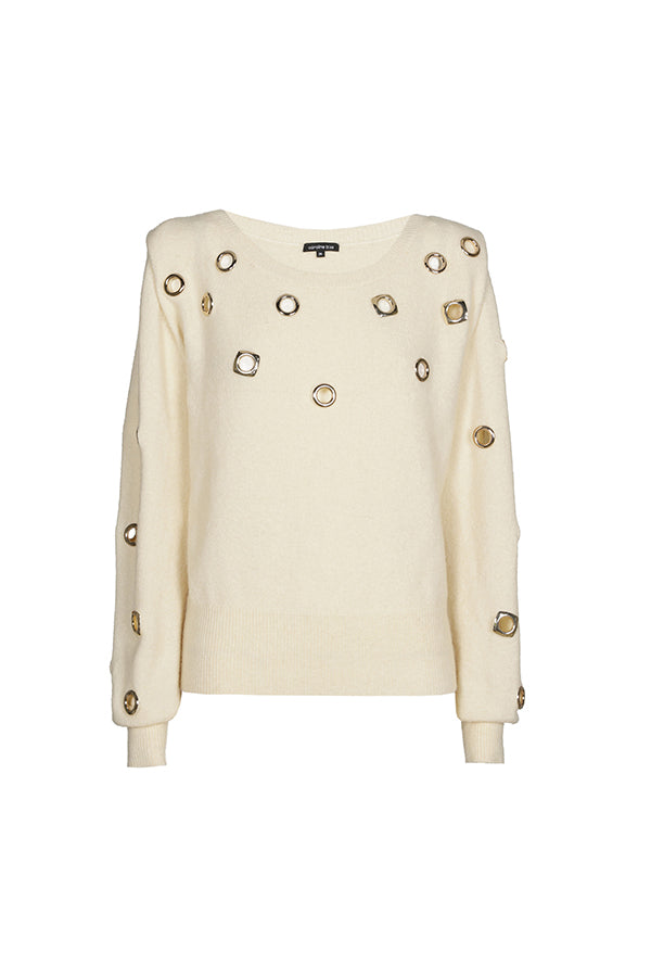 CHAMPAGNE BEIGE RING PULLOVER