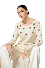 CHAMPAGNE BEIGE RING PULLOVER