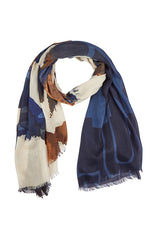 NAVY FLORAL PRINT SCARF