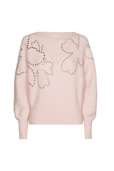 PINK STUDS COSY LOOSE-FITTING SWEATER