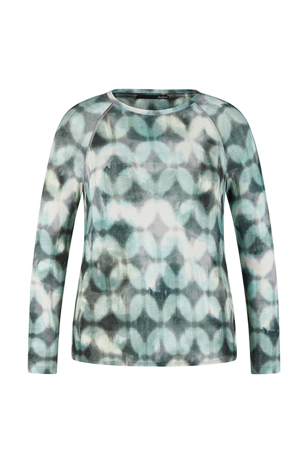 GREEN ABSTRACT PRINT BLOUSE