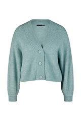 GREEN BUTTONED KNIT CARDIGAN