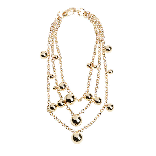 MULTILAYER BEADED GOLD NECKLACE