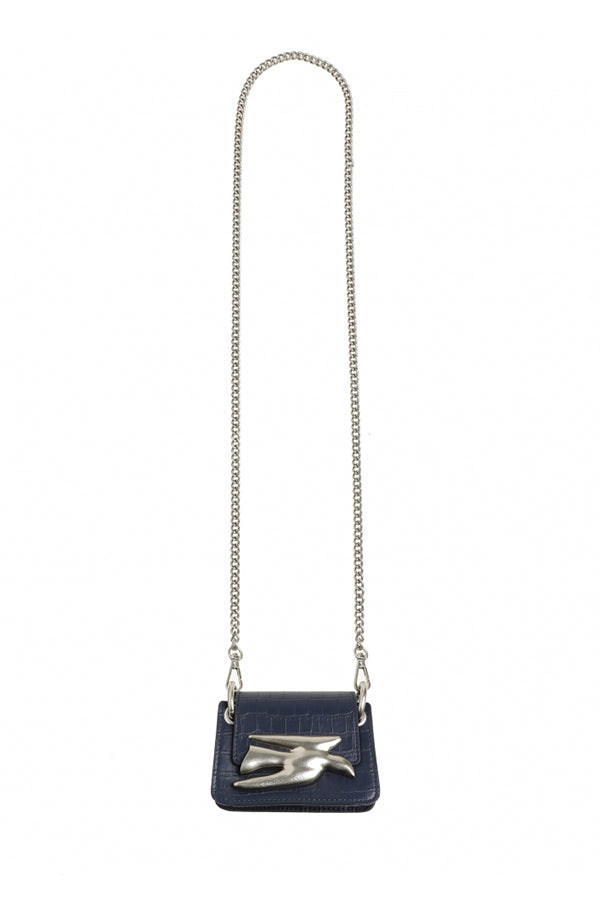 SWALLOW DETAIL NIGHT BLUE HANDBAG