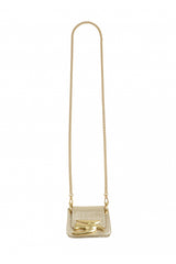 SWALLOW DETAIL GOLD HANDBAG