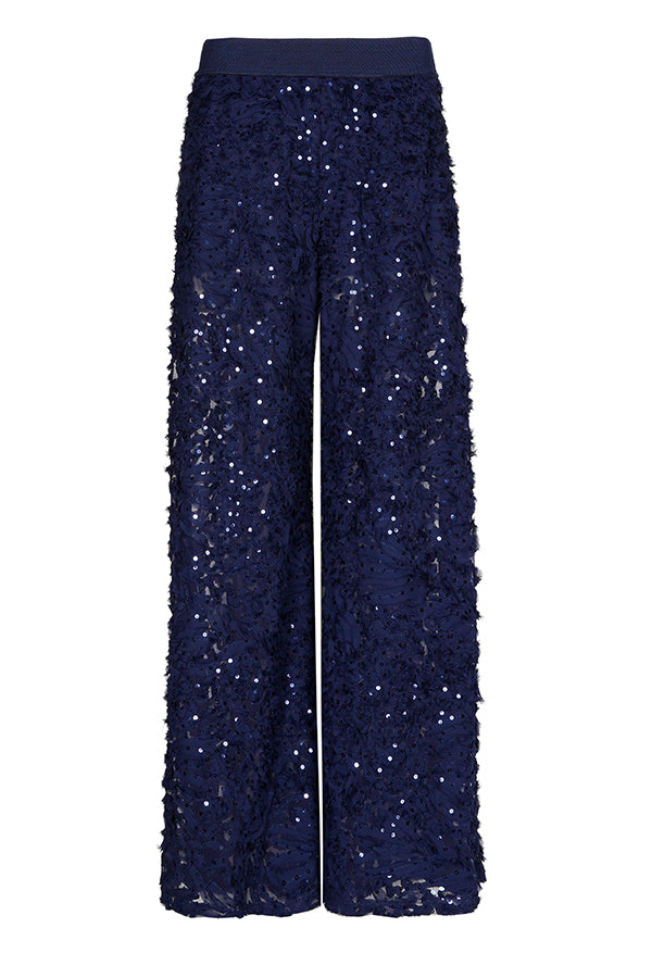 SEQUINS PALAZZO TROUSERS