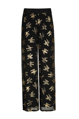 SWALLOW PRINT LOOSE PALAZZO TROUSERS