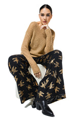 SWALLOW PRINT LOOSE PALAZZO TROUSERS